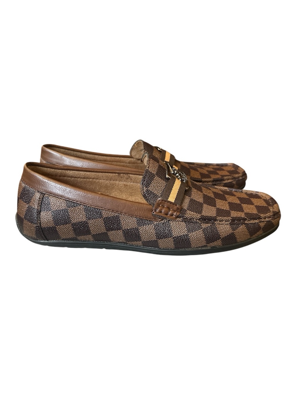 Beverly Hills Polo Club Men’s Romano II Loafer 10.5 Brown CheckerSlip-On Comfort